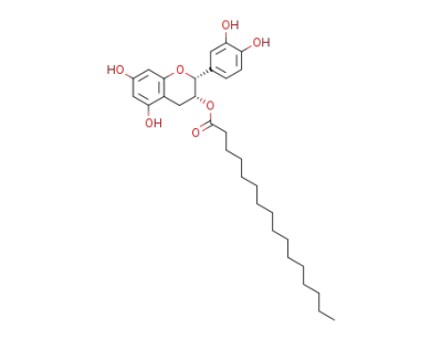 (2R,3R)-3',4',5,7-tetrahydroxyflavan-3-yl hexadecanoate