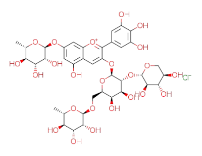 delphinidin 3-O-[2-O-(β-xylopyranosyl)-6-O-(α-rhamnopyranosyl)-β-galactopyranoside]-7-O-(α-rhamnopyranoside) chloride