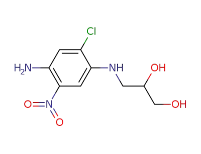 1-amino-4-((2',3'-dihydroxy-propyl)amino)-2-nitro-5-chloro-benzene